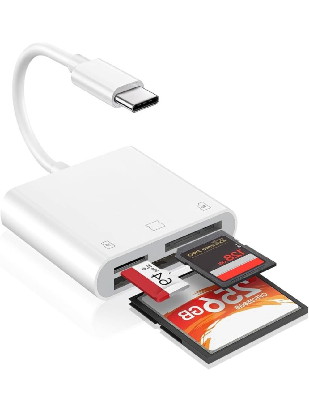 3-in-1 USB-C Card Reader for SD/TF/CF - Digital Camera Adapter & Fast Transfer